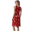 Vestido Nuevo de Modal Rayón para Mujer Primavera/Verano 2026 con Ribete de Encaje, Hombro Ancho, Cintura Estampada con Cordón, Bolsillo Doble