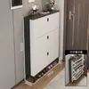 Zapatero Ultrafino para Entrada del Hogar, a Prueba de Polvo, Gran Capacidad, Estilo abatible, Gabinete de Pasillo de Lujo Ligero, Zapatero de Almacenamiento Moderno y Sencillo