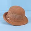 Sombrero rizador de punto de color sólido para primavera y verano, para mujer, parasol para exteriores, sombrero protector solar, transpirable, pequeño sombrero informal de marea