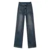 Jeans Retro de Pierna Ancha Estrecha para Mujer Primavera y Otoño 2024 Nuevos Pantalones Rectos Sueltos de Cintura Alta para Mujer Pantalones de Primavera