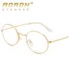 2022 nuevo espejo plano metal anti-luz azul gafas marco redondo estilo para hombres y mujeres protección ocular se puede equipar con espejo de aumento A604
