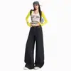 Elegantes jeans de mezclilla cruda con botones para mujer, nuevo modelo transfronterizo de otoño 2026, jeans curvos de cintura alta ajustables para mujer