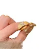 Anillo de Mariposa con Diamantes Dorados Tallados Texturizados Estilo Buchi Italiano vintage Edad Media Mariposa de Oro Cepillado Anillo de Diamantes para Mujer