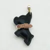 Chaveiro de Filhote de Couro Genuíno Feito à Mão Cordão Anti-Perda Pingente Chaveiro de Carro Bulldog Francês Chaveiro de Corda Trançada