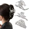 Pinza para el Cabello de Aleación con Diseño de Telaraña de Gama Alta, Pinza de Tiburón Grande con un Toque Sofisticado, Pasador Sencillo y Elegante, Accesorio para el Cabello para Peinados Recogidos