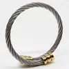 Pulseira Quadrada e Redonda de Aço Inoxidável Masculina Prata, Dourada, Ouro Rosé e Preta de Quatro Cores Estilo Punk Trançada Atacado Ouro Rosé