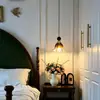 Lámpara de Pared Retro Americana Lujo Ligero Vidrio Sala de Estar Sofá Pasillo Pasillo Estilo Mediados de Siglo Dormitorio Mesita de Noche Pared de Fondo Iluminación