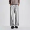 Calça Casual de Perna Larga Bordada com Logo Khmer Yizhi para Homens, Outono, Corte Amplo, Amiga da Pele, Respirável, Versátil para o Dia a Dia, Calça Reta