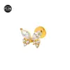 F136 Titânio 0.9 Dentes Zircônia Borboleta Broca Completa Brincos Rosca Interna Tipo Borboleta Broca Completa Perfuração Lábio Unha Joia de Perfuração