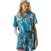 [Conejo Zanahoria Azul] Pijama Dulce Estilo Japonés para Niñas Verano Cuello de Muñeca Conjunto de Ropa de Casa de Seda Helada para Mujer