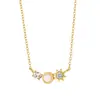 Set de collar con tema cósmico de plata de ley S925, cadena para clavícula de mujer de lujo ligero francés, al por mayor en stock transfronterizo