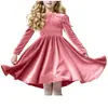 Vestido Casual de Manga Larga con Volantes para Niña 2026 Primavera y Otoño Vestido de Princesa Atuendo para Fiesta Navideña y Actuación Transfronterizo