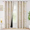 Novas cortinas blackout Amazon com revestimento de folha de ouro e prata em pongee para sala de estar e quarto, cortinas bloqueadoras de sol, feitas sob medida