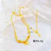 Loja de Ouro Mesmo Estilo Joias Banhadas a Ouro, Design Gelo Picado, Símbolo de Dinheiro, Trevo de Quatro Folhas, Colar Enrolado, Corrente de Clavícula de Luxo Leve de Nicho