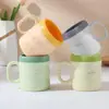 Taza de enjuague bucal de doble capa color macarrón taza de cepillo de dientes a prueba de caídas duradera para pareja estudiante dormitorio taza de cepillo de dientes para el hogar engrosada