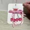 Pendente Flor de Cerejeira Rosa Primavera 2026 Franja Laço Grampo de Cabelo Corda de Cabelo Acessórios de Cabelo Verde Estilo Floresta Fresca para Meninas