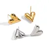 Brincos Yiyi Moda Transfronteiriça Simples Mini Coração de Aço Inoxidável Banho a Vácuo Ouro 18K Brincos Versáteis de Alta Qualidade