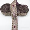 Renda de bordado étnico nova de 4 cm de largura, acessórios de atacado, lantejoulas de diamante bordadas, código de barras, acessórios para vestuário, fita