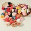 Cabeças de Flores de Rosa em Tecido de Seda para Parede de Flores de Casamento Decoração DIY, Flores Artificiais, Materiais Artesanais, Flores Simuladas para Temporada de Formatura