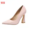 Nuevos zapatos de tacón alto de moda para mujer de Liu Fu, estilo europeo y americano, en stock, punta fina, comercio exterior, tallas grandes, zapatos de vestir para mujer sin cordones