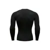 Amazon 2026 Tamanho Europeu Masculino Tendência Respirável Secagem Rápida Manga Longa Camiseta Camada Base Esporte Cor Sólida Top em Estoque
