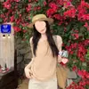 Camisa de Punto Coreana de un Solo Hombro con Mangas Cortas para Mujer, Verano Casual de Corte Holgado con un Estilo Relajado y un Diseño Puro y Deseable