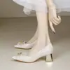 Zapatos de Boda 2025 Primavera y Otoño Nuevos Versátiles Xiuhe No Cansan los Pies Compromiso Tacones Altos Boda Zapatos de Novia