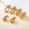 Brincos Geométricos Banhados a Ouro para Mulheres, Simples e Versáteis, Brincos de Aço Titânio de Alta Qualidade, Modernos para o Dia a Dia