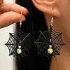 Pendientes de calavera de araña divertidos de la serie Halloween, pendientes de murciélago de calabaza divertidos y exagerados de estilo europeo y americano para hombres y mujeres