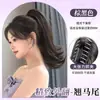 Peruca de Rabo de Cavalo Alto com Presilha de Garra, Cabelo Sintético Moderno Retrô, Peruca de Rabo de Cavalo com Volume Alto na Coroa, Acessório de Cabelo Trança