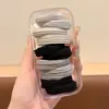 Elásticos de Borracha Universais em Caixa para Crianças e Adultos, Prendedores de Cabelo Coloridos Macaron para Rabo de Cavalo Alto, Alta Elasticidade, Não Puxam o Cabelo, Argolas de Cabelo