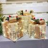 Novo Conjunto de Três Peças de Caixa de Presente de Natal Enfeites de Decoração de Hotel de Shopping Center de Natal Caixa de Presente Luminosa de Ferro de Natal
