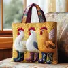 2026 Nueva Serie Transfronteriza de Pollo Estampado Digital Bolso Tote Acolchado de Hombro de Moda