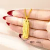 Popular Collar Imitación Oro Arena Vietnamita, Nuevo Estilo Palacio Hielo Triturado Forma Rectangular Cuadrada ## Joyería Colgante de Riqueza