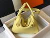 Bolso Lindy de Cuero Genuino de Alta Calidad para Mujer Bolso Cruzado Mini Bolso de Doctora Bolso de Cuero Genuino para Mujer