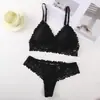 Conjunto Sexy de Encaje sin Espalda con Tres Ganchos Traseros, Top Tubo sin Tirantes, Estilo Camiseta sin Mangas Transfronteriza, Lencería Femenina Fluida