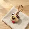 Encantador perrito peludo con la lengua fuera, llavero para bolso, colgante de dibujos animados natural, semillas de terapia de sonido curativas, popular en zonas escénicas, amuleto divertido y adorable