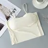 Sutiã Cropped de Seda Gelada Lindo Costas Finas com Bojo para Mulheres