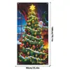 Cortina de Puerta de Decoración de Fondo Navideño Transfronteriza, Tela de Fondo para Fotografía de Fiesta Navideña con Agujeros en las Cuatro Esquinas para Colgar