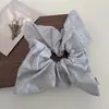 Elástico de Cabelo Flor de Renda Bordada em Algodão e Linho Estilo Coreano Acessório de Cabelo Tamanho Grande