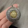 Collar Giratorio Personalizado Versátil Estilo Étnico Retro Corazón de Loto Sutra del Corazón para Mujer, Collar Colgante de Paz Unisex Estilo Chino