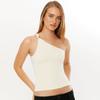Amazon Comércio Exterior Europeu e Americano Verão Novo Colete Slim Cor Sólida Decote Assimétrico Ombro Único Top Decorativo de Metal Roupas Femininas