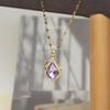 Collar de Gota de Agua Colorido Japonés y Coreano para Mujer con Acero de Titanio Incrustado con Diamantes, No se Desvanece, Diseño de Nicho con un Toque de Alta Gama, Regalo para Mamá, Venta al por Mayor