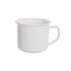Taza de Cerámica Engrosada Esmaltada Blanca y Negra Estilo Vintage Antiguo Cilindro de Imitación Esmaltada Impresión de LOGOTIPO Taza de Cerámica