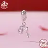 Pingente Cadeado Original Aiful Prata de Lei S925 Coração Cadeado Contas Espaçadoras de Silicone Acessórios para Joias DIY com Contas