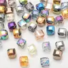 Cuentas de Cristal de Vidrio Cubo Multitamaño, Multifacéticas, de Alta Transparencia, Cuentas de Vidrio de Colores, Cuentas Sueltas de Azúcar, Joyería Hecha a Mano para Bricolaje