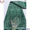 Saia Feminina Cheongsam Bordada com Osso Lantejoulas Borda de Carro Tecido de Renda de Rede Tecido de Renda com Lantejoulas para Noiva