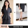 Traje azul para mujer, temperamento pequeño, ropa de negocios, salón de belleza, recepción, ropa de trabajo, vestido gris