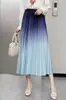 Falda plisada degradada de corte ajustado clásica versátil para mujer, primavera y verano, con caída, ajustada, que cubre la cadera, falda grande de carácter A, organza