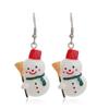 Pendientes de Navidad nuevos creativos simulación Papá Noel Alce Copos de nieve combinan con todo lindos de dibujos animados de resina